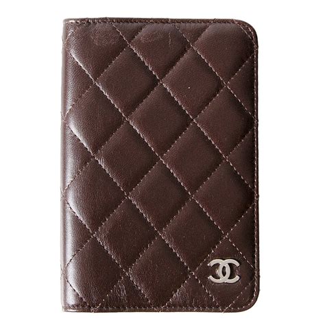 Chanel Brown Leather Agenda Holder For Sale at 1stDibs